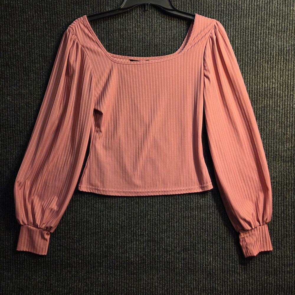 Lot of 2 Square Neck Blouses Size S Navy & Pink Whimsygoth Feminine Cotton Blend